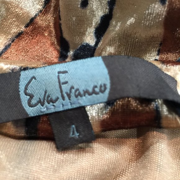 Nwt Eva Franco Glamorous One Shoulder Top Abstract Crushed Velvet Blouse Size 4 - Picture 11 of 15